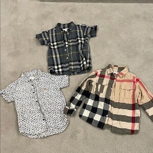 Burberry Boys Plaid and Patterned Shirt Bundle